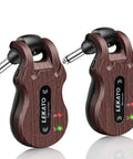 5.8GHz Wireless Guitar System with 24-Bit Audio Transmission, brown finish, 220° rotatable plugs, image showing transmitter and receiver