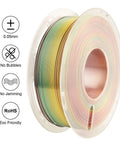 Shiny Gradient Rainbow PLA Filament 1.75mm 1kg Spool For FDM 3D Printing, Color Changing Silk Finish, Multicolor Silk PLA