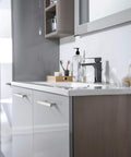 10 Pack Brushed Nickel Square Body Cabinet Pulls 64mm Hole Center 2.5 Inch Center To Center Stainless Steel Drawer Pulls in modern bathroom
