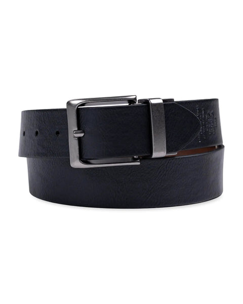 Men's Reversible Casual Belt Two Looks In One Buckle Switches From Brown To Black X Large Durable Leather Strap