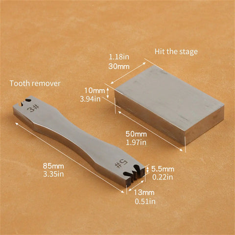 Pro Grade Zipper Teeth Remover Tool, Portable Stainless Steel Zipper Repair Kit dimensions and components