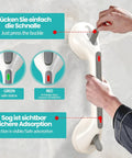 Person installing 12 Inch Shower Grab Bar With Red Green Indicator Lights, No Slip Suction Bath Handle For Elderly And Handicap