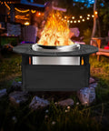 37 Inch Fire Pit Surround Tabletop For Solo Stove Bonfire Ranger 2.0 With Circular Safety Barrier And Heat Insulation Base outdoors