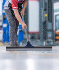Built Like A Tank 30 Inch Silicone Floor Squeegee With Rust Resistant Stainless Aluminum Pole used for cleaning water off concrete.