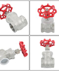 Heavy Duty Full Port Gate Valve In Stainless Steel One And A Half Inch NPT for oil water industrial plumbing HVAC systems
