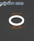 PTFE Flat Washers 60 Pack M13 White O Ring Sealing Gaskets And Heavy Duty Spacers For Faucets Pipes Valves on a black background.