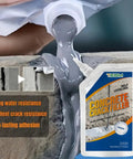 Premium Concrete Crack Filler And Pool Deck Textured Patch With Base Seal For Kool Deck Restore Gray Non Slip Barefoot Ready Resurfacing Compound being poured into a crack in concrete.
