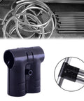 Two-Piece Round Pipe Clamp Connector Kit for Handrails and Structural Fittings shown with metal tubing.