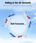 Beginner Friendly 3 Channel RC Airplane With 2.4G Remote Control performing roll forward aerial stunt