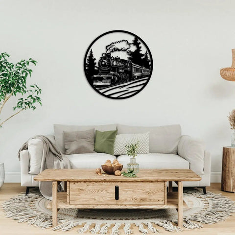 Boss Steam Locomotive Metal Wall Art Decor For Indoor Or Outdoor Spaces Rustic Farmhouse Black Finish 20 Inch Wall Sculpture