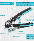 Beefy Heavy Duty Leather Hole Punch Set With Six Hole Sizes 2mm 2.5mm 3mm 3.5mm 4mm 4.5mm, pro-grade punch plier with labeled parts.