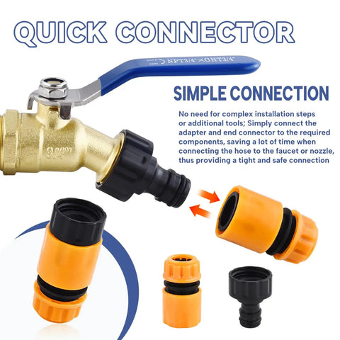 IBC Tote Hose Adapter Kit With 2 Inch Camlock Adapters For 275 And 330 Gallon Totes Includes 2 Coarse And 2 Fine Cam Groove Fittings Brass And Polypropylene Construction Converts To Three Quarter Inch Garden Hose Male Thread, brass valve and hose fittings