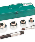 Knockout Kit Hydraulic Punch Driver Set for Conduit and Pipe, Nine Piece Stainless Steel with Heavy Duty Punch Tools and Green Case