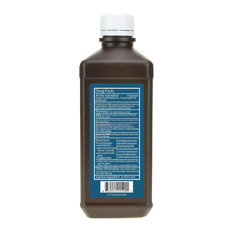 Hydrogen Peroxide 32 Oz First Aid Antiseptic And Multipurpose Cleaner 3 Percent USP For Minor Cuts Scrapes Insect Bites And Skin Irritations Perfect For Home Use And Everyday DIY First Aid. back label 32 oz bottle
