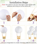 Easy DIY Hot Air Balloon Centerpieces Kit With White Paper Lanterns 24 Lanterns 24 Wooden Baskets And 100 Sticks assembly steps