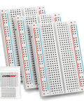 Three Pack 400 Tie Point Solderless Breadboards Kit With Dual Power Rails And Adhesive Back For Easy Grab-And-Go Prototyping