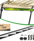 Universal 5 Panel Golf Cart Rear View Mirror with wide angle view and blind spot mirrors shown with mounting kit and box