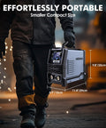 140 Amp 3 In 1 MIG Welder For Flux Core MIG Stick And Lift TIG 110V Portable Inverter Gasless Welder held by person