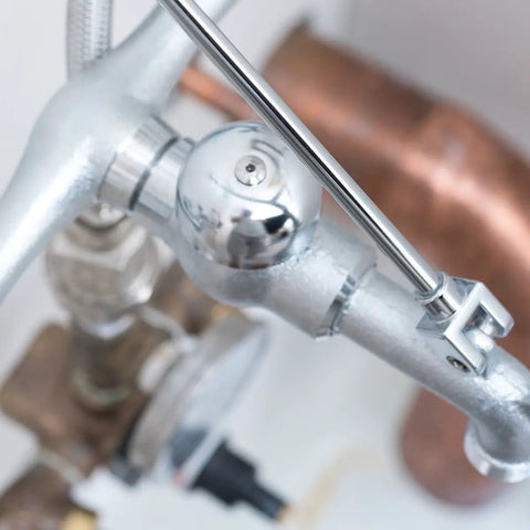 Commercial Utility Sink Faucet With Hose Thread Spout And Pail Hook, Built To Last Brass Construction, Rough Chrome Finish