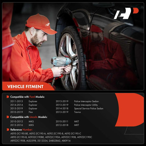 Mechanic installing Plug And Play Rear Abs Wheel Speed Sensor Pair Built Tough For Smooth Cruising And Tight Handling Across Ford Explorers Flex Taurus And Police Interceptors Daily.