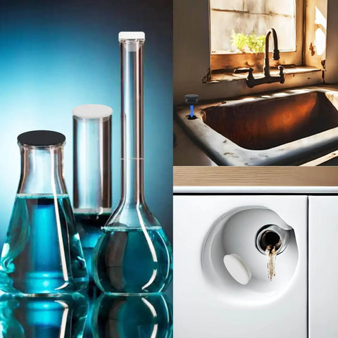 Assorted Size Black Silicone Hole Plugs 100 Pcs For Round Holes 4mm To 13mm With Frosted Finish installed in laboratory and home settings