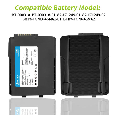 Front and back view of Premium 4800mAh Battery Replacement For Zebra TC77 And TC70 Series Scanners Long Lasting Power Easy Install BT00031801