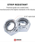 Close-up of 5/16" nylon lock-nuts showing durable silver finish, part of Speed Kit 48Pc Spacer Washer Axle Nut Set For Skateboard And Longboard.