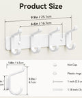 Hella Sturdy Wall Mount Coat Rack Featuring Heavy Duty Double Steel Hooks For Backpack Storage And Rust Proof Coating For Mudroom Storage That Handles Maximum Load Zero Fuss, showing size measurements and back panel design.