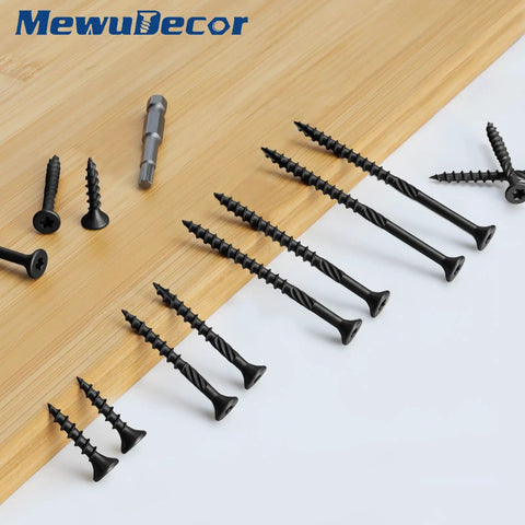 Eight By One And One Quarter Inch Heavy Duty Black Deck Screws Torx Drive With T25 Bit For Outdoor Wood Decking And Fencing Rust Resistant 1 Lb 186 Pieces and T25 bit