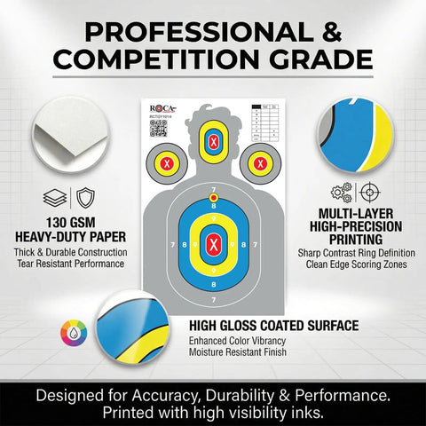 Extra Large Silhouette Targets For Shooting Range 23 By 34 Inch High Visibility Paper Targets Anti Glare For Rifle Pistol BB And Pellet Guns