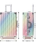 Go To 20 Inch Carry On Luggage With Spinner Wheels And USB Port, Aluminum Frame PC Hard Shell Travel Case, Colorful Finish