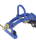 Steel Quick Install Manual Trolley 4000 Lb Capacity with Four Rollers Lifting Eye and Safety Ring 10 Inch Headroom Blue Finish