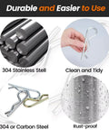 4-Piece Set Of Rock-Solid M6 X 120 White Zinc Plated Cotter Pins And R-Clips with rust-proof and clean design features.