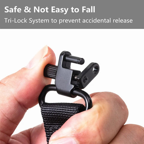 Tough As Nails Carbon Steel Rifle Sling Swivel Mount Heavy Duty Two Point Gun Sling Hardware One Inch Quick Release Adapters with Tri-Lock System