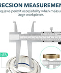 Inside Groove Vernier Caliper With Upper Jaw And 3 Inch Lower Jaw For Inside Diameter Measurement, 6 Inch To 150mm Range, 0.01mm Resolution