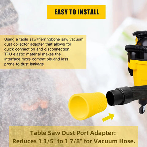 Universal Dust Collection Adapter For Miter Saws And Table Saws with TPU Hose Quick Connect