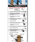 Instructions for dual sided outdoor gate latch assembly for wood, metal, vinyl fences with integrated pull and gravity latch.