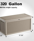 Waterproof Outdoor Storage Box With 320 Gallon Capacity UV Resistant Resin Deck Box Hydraulic Rod For Smooth Lift