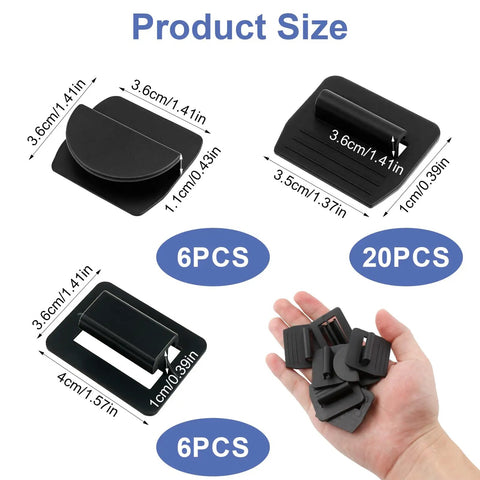 32 Piece Roof Sunshade Clips Set For Tesla Model Y Model 3 Model S Model X Glass Roof Sunshade Holder Fasteners shown in hand and sizes