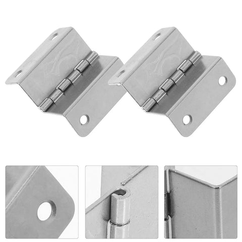 Stainless Steel Folding Butt Cabinet Hinges with Silent Operation and Adjustable Functionality 4 Pack 180 Degree Swing Silver Finish