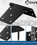 3.5 Inch Heavy Duty Gate Hinges Tough As Nails Extra Thick Black Shed Barn Door Hinges For Wooden Fences Yard Gate Vinyl Fence Gate Garage Indoor Outdoor 2 Pack Corrosion Resistant Anti Rust, black iron hinge
