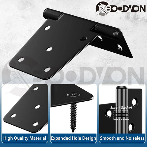 3.5 Inch Heavy Duty Gate Hinges Tough As Nails Extra Thick Black Shed Barn Door Hinges For Wooden Fences Yard Gate Vinyl Fence Gate Garage Indoor Outdoor 2 Pack Corrosion Resistant Anti Rust, black iron hinge