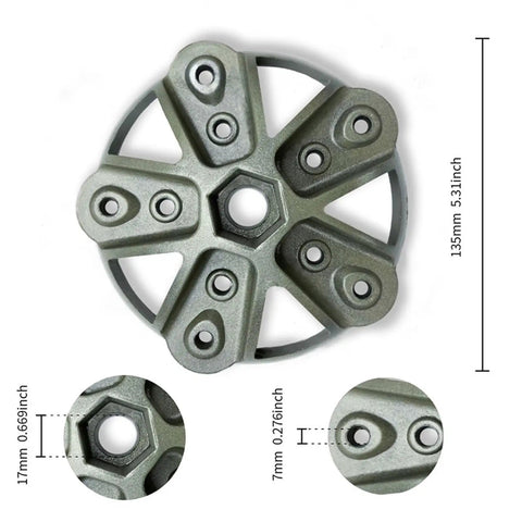 Top Shelf Wind Turbine Hub And Secure Cover Kit With Quality Hardware 135Mm Diameter showing detailed steel hub design.