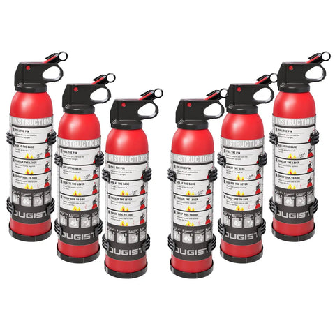 Six Pack Portable Dry Chemical Fire Extinguisher Spray For Home And Car Use Quick Grip Non Conductive Fire Suppression
