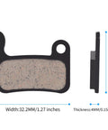 Dimensions of a disc brake pad from Four Pairs Beefed Up Bike Disc Brake Pads Kit For Shimano Deore XT SLX Saint Alfine LX M596 M595 XTR M975 M966 M965 Disc Brakes Includes Three Essential Tools Gap Regulator Hydraulic Piston Press Tool And Hex Wrench MTB Ready.