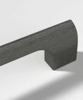 Close-up of Gun Metal 10 Inch Center Cabinet Handles 10 Pack Solid Stainless Metal Drawer Pulls For Kitchen Bathroom Home Decor Durable Modern Hardware Etna Collection showing side angle.
