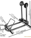 No Fuss Bike Floor Parking Rack Stand For Mountain Road And Fat Bikes Up To Five Inch Tires Indoor Outdoor Garage Storage Quick Push In Design, dimensions diagram