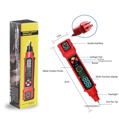 Non Contact Voltage Tester With LCD Display And Bright Flashlight, Dual Range 2 To 440 Volts AC 50 Hz To 60 Hz Live And Neutral Wire Detection tool with packaging