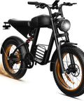 Electric Bike For Adults With 1600W Peak Motor 35 MPH Top Speed 60 Mile Range 18.9Ah Battery 20 Inch Fat Tire Moped E Bike Retro Style Headlights Shipped From USA Warehouse Durable Aluminum Frame For Comfort On All Terrain Rides black 20-inch fat tire e-bike with headlight