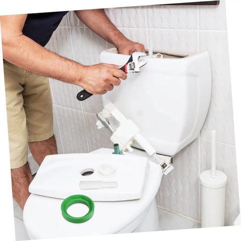 Super Quick Fix For Leaky Toilets: Heavy Duty Tank Gasket And Bolt Kit With Flexible Seal, Easy Install Repair Parts For Standard Bowl Coupling That Truly Seals The Deal Like A Boss. green rubber gasket and bolts for toilet tank repair